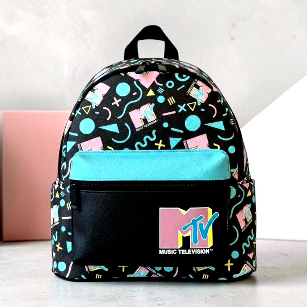 MTV Mini Backpack Retro Vintage 80s 90s Memphis Concert Dopamine Geometric Y2K